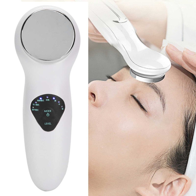 Ultrasonic Face Massager EMS Electric Facial Cleanser Heating Skin Care