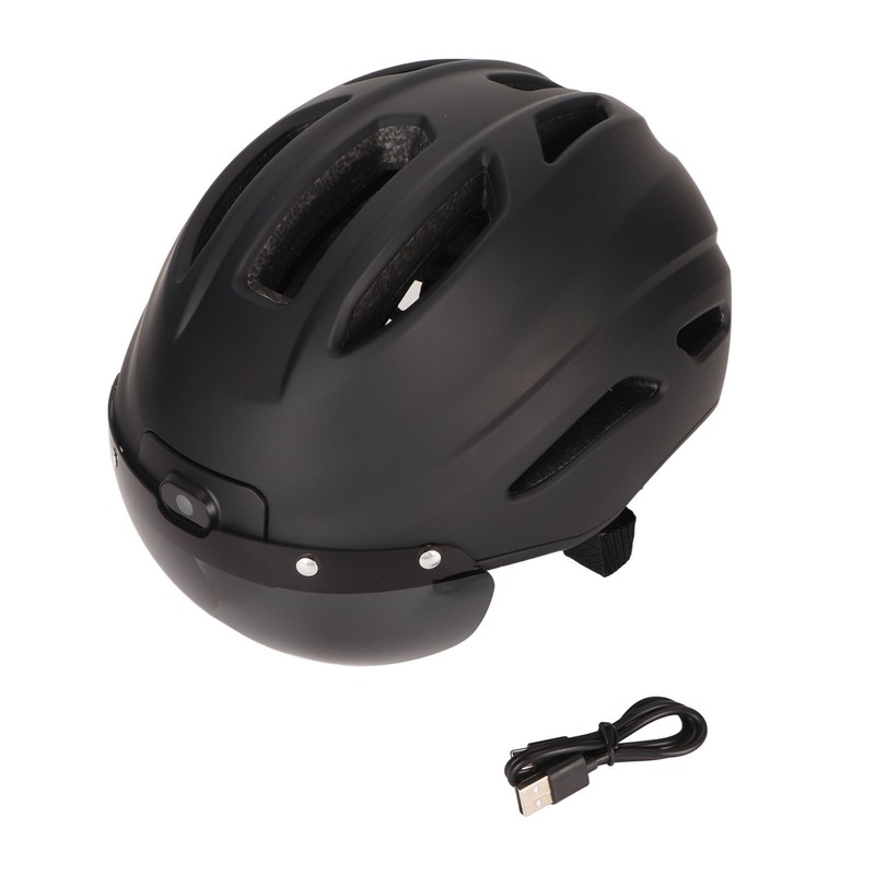 Smart Bicycle Helmet 4K HD Camera Magnetic Goggles Emergency Storage