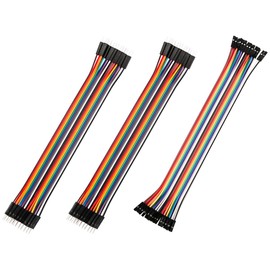 60pcs FONGKNOX Multicolored Wire 20 pin Male to Male 20 Pin Female to Female 20 pin Male to Female 20cm Breadboard Jumper Ribbon Cables Kit Compatible with Arduino
