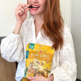 GIN GINS Spicy Turmeric Ginger Chews – Natural Fresh Ginger Candy by The Ginger People – Individually Wrapped Healthy Candy – Turmeric Flavor – Large 1 lb Bag (16oz) – Pack of 2