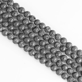 Crystal Beads for Jewelry Making - 4mm Round, 85pcs Lava Rock Gemstone Stone Beads
