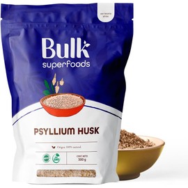 BULK SUPERFOODS Psyllium Husk 500g - Cáscara de Psyllium 100% Natural - Sin Gluten - Ideal Para Recetas Keto - Fibra Natural de Alta Calidad - Superalimento Vegano - Psyllium Rubio en Polvo