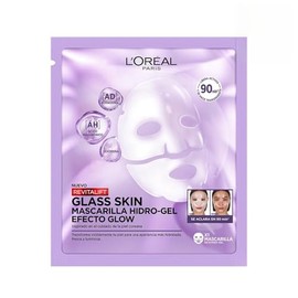 L'Oréal Paris Revitalift Ácido Hialurónico, Glass Skin Mascarilla de Hidrogel con Centella Asiática, Efecto glow en 90 Minutos, Hidratación Profunda y luminosidad, Todo Tipo de Piel, 1 pza.