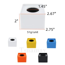 Tsnamay 2Pcs Square Cube Microphone Stand,ABS Interview Microphone Logo Mic Microphone Flag Station Logo,Black