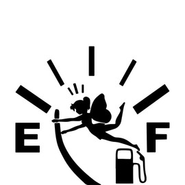 Fairy Empty Fuel Gauge Gas Vinyl Decal Sticker 5x4.5 Inches Cute Fuel Tank Decals for Cars Vehicles Trucks Vans Women