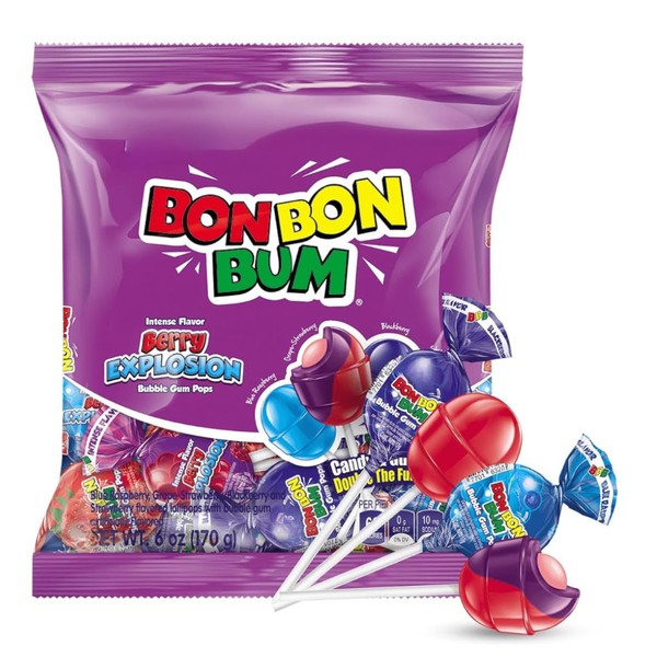 Bon Bon Bum – Fruity Lollipop with Bubble Gum center