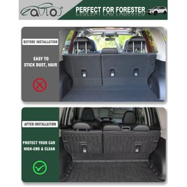 ZQULOYO Rear Seat Back Cover Backrest Protector for Subaru Forester Accessories 2019 2020 2021 2022 2023 2024 with Hook&Loop All Weather Split Dog Liner Pet Mat Cargo Trunk Liner 2 PCS
