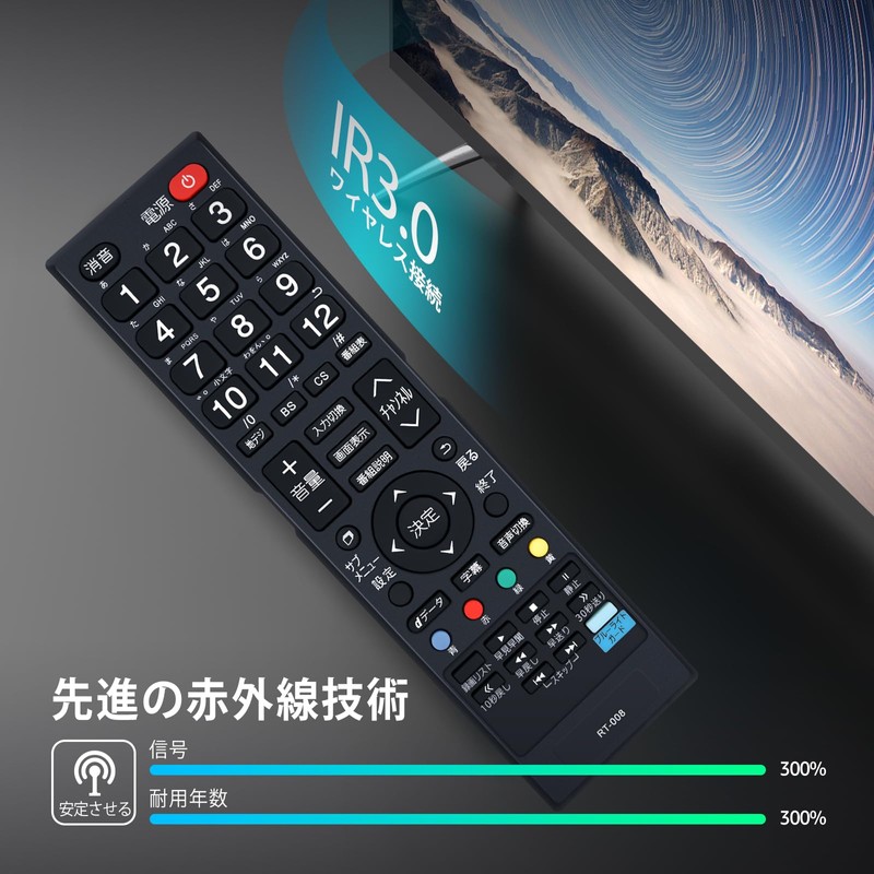 TV Remote Control RT-008 for DOSHISHA Remote Control [Compatible with
