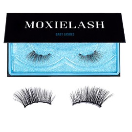 MoxieLash Magnetic Eyelashes - Baby | Reusable Magnetic Lashes, No Glue or Alcohol, Natural Accent Cat Eye & Subtle Beautiful Look, Professional Faux False Eyelashes - 1 Pair