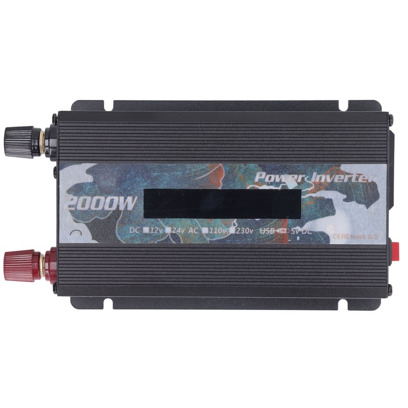 2000W Solar Car Inverter with Fan LCD Screen DC to