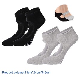 Women Yoga Socks 2 Pack Non Slip Non Skid Fitness/Dance Barre/Ballet/Maternity Grip Socks