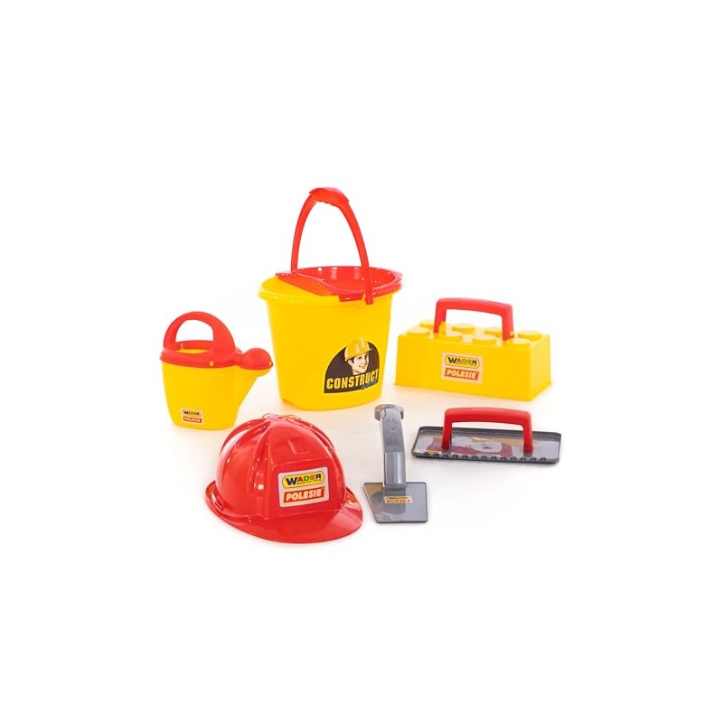 Polesie Polesie50205 Bucketset Worker Construct-Summer Toys-7-Pieces, Multi Colour