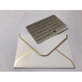 Engraved Wallet Insert Stainless Steel Wallet Love Note Insert for Men Boyfriend Gifts Husband Gifts