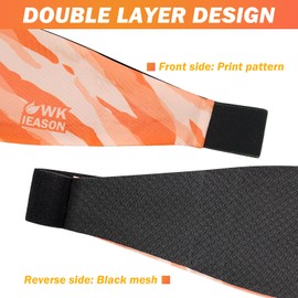 WK IEASON Sports Headbands for Men and Women (Pack of 2), Moisture Absorbing Sweatband, Elastic Wide Hair Bands, Workout Sweatband, Sporty Headband for Running, Cycling, Yoga