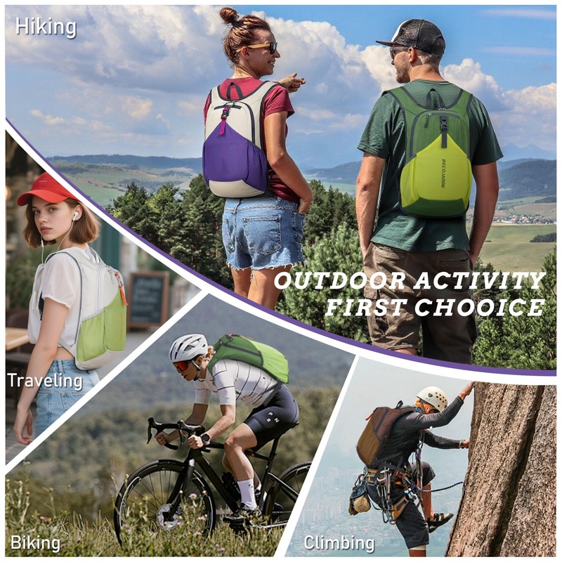 BECOJADDE 18L Hiking Backpack for Men Women Foldable Small Rucksack