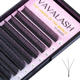 VAVALASH W-shaped Eyelash Extension 3D Premade Fans 0.07 M Curl Volume Lash Extensions Easy Fanning Lashes Matte Black Volume Premade W Lashes(W Shaped-3D-0.07-M-8-15mm）