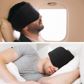 FRESHME Sleep Mask Blackout - Handmade Cotton Sleep Mask for Women Men Eye Mask for Sleeping Black Soft Eye Cover for Sleeping with Adjustable Veclro Breathable Eye Blindfold for Night Nap Travel