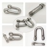 D Ring Shackle Lock-M16/0.63", 304 Stainless Steel D Ring for