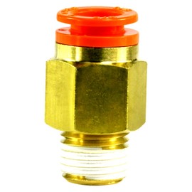 SMC KQ2H11-35AS Brass Push-to-Connect Tube Fitting with Sealant, Adapter, 3/8" Tube OD x 1/4" NPT Male (Pack of 10)