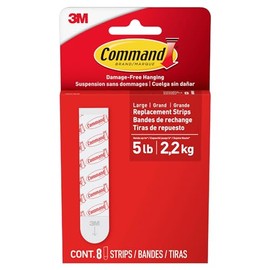 Command Large Refill Strips [Removable]: 8-Pack (White)