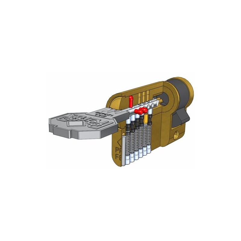 Swing lock / garage cylinder Euro profile 70 mm center