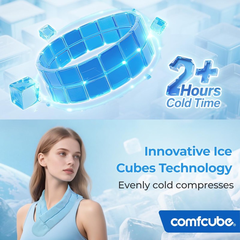 Comfcube Neck Ice Pack Wrap for Cervical Pain and Cooling,