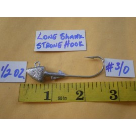 Unbranded 25 PCS. SHAD HEAD JIG/BASS SWIM LURE BAIT, 1/2 OZ. #3/0 LONG SHANK STRONG HOOK