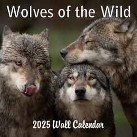 2025 Wolves of the Wild Monthly Wall Calendar | 12" x 24" | Thick Sturdy Paper | Animals Calendar 2024-2025