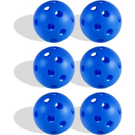 Fizzazzle Indoor Pickleball Set - 6 Pack 26 Holes - USAPA Standard - High Resilience & Durability Blue Balls