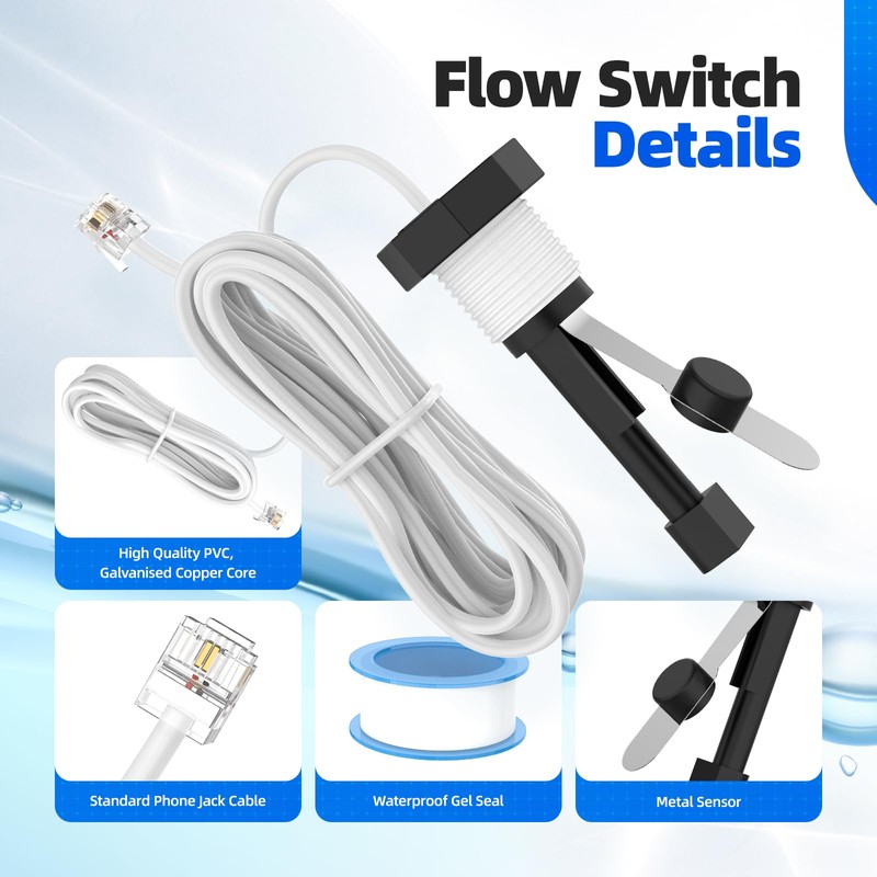 Hoodutric Upgraded GLX-FLO-RP Pool Flow Switch Assembly for Hayward Goldline