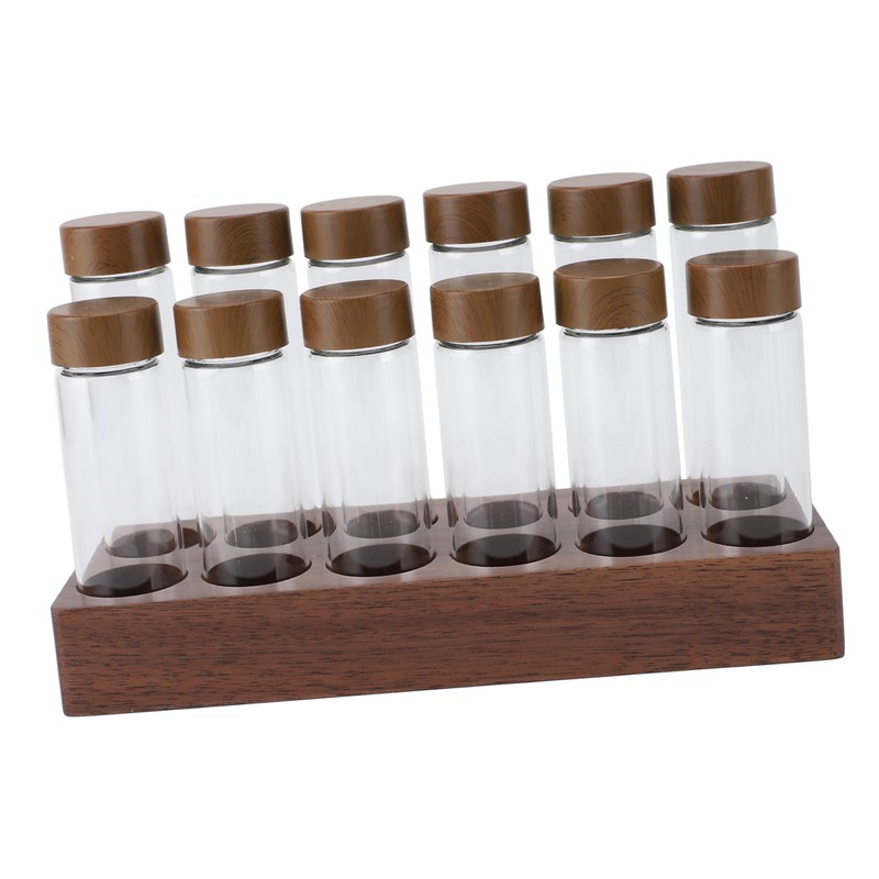 12pcs Coffee Bean Storage Tubes Glass Sealed Dosing Coffee Bean