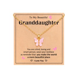 Kidbbi Granddaughter Gifts from Grandma, Necklace Little Girls Jewelry 8 9 10 11 12 14 16 Year Old Girl Birthday Christmas Gifts for Teen Girls Ideas