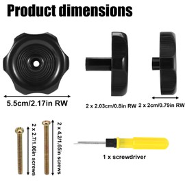 4pcs 20345 RV Window and Vent Knob, Easy Operating Plastic Knob with Screws and Screwdriver Replacement Accessories for RV Crank Camper Trailer Windows Vents