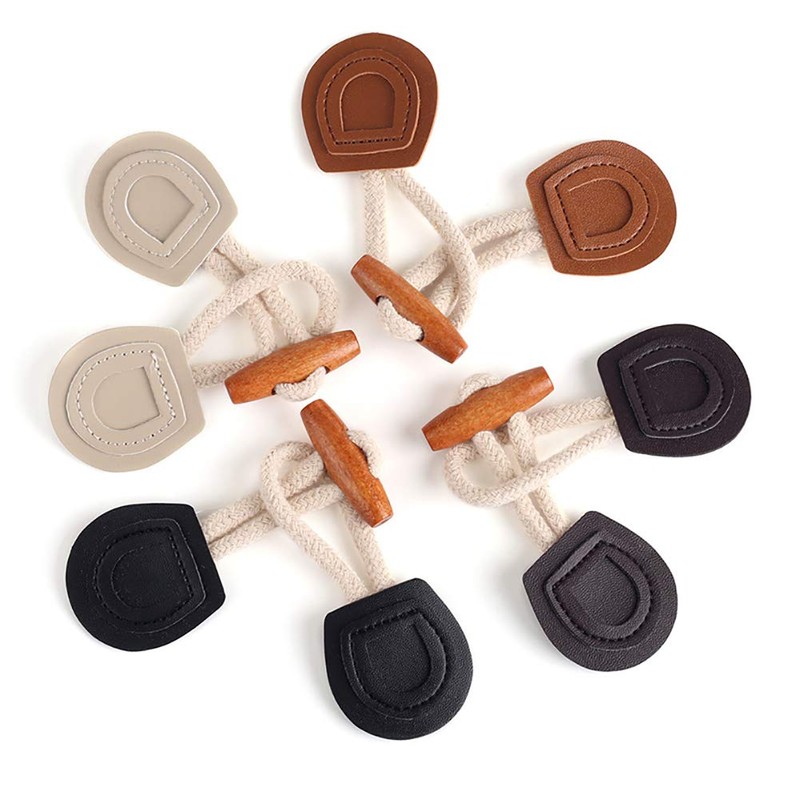 ccHuDE 6 Sets Sew-On Toggle Closure with Wooden Horn Button