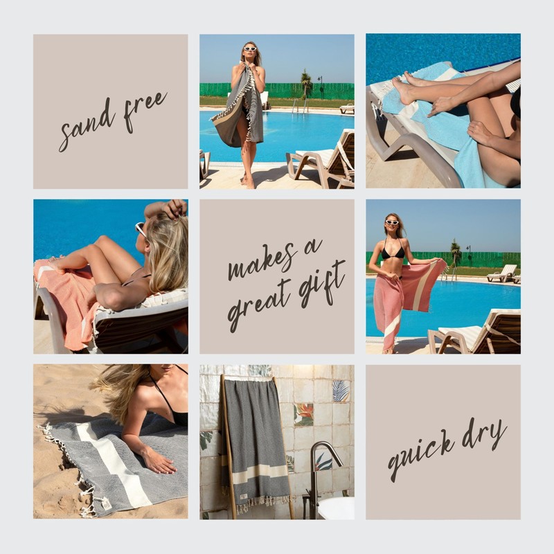 EVAHOME Turkish Beach Towel, 39 x 71 XL Turkish Towel,