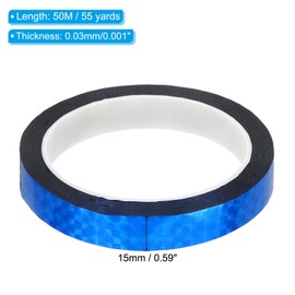 PATIKIL Prism Tape 0.6 Inch x 55 Yards, 1 Pack Holographic Metalized Reflective Self Adhesive for DIY Art Craft Wrapping Wall Decoration, Blue
