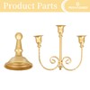 Romadedi Candelabra Gold Candle Holders - 3 Arm 11.8" Wedding