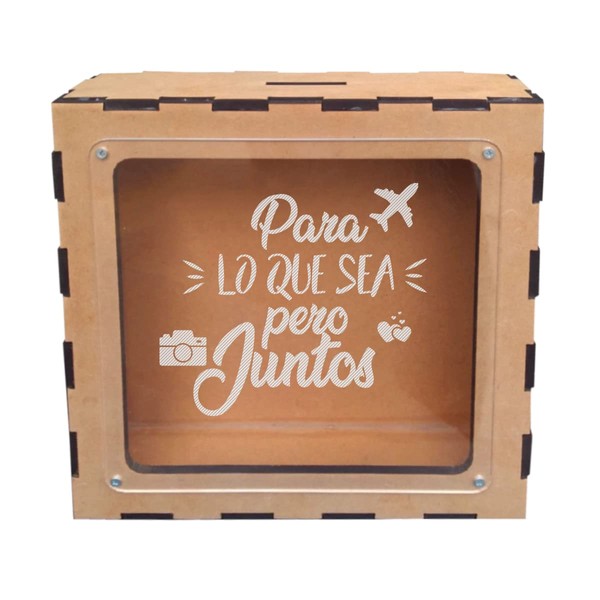 Alcancía de Madera 23 cm x 23 cm x 7