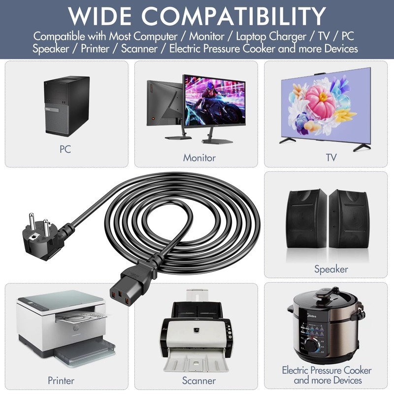IEC Power Cable 2 m PC Power Cable Power Cable