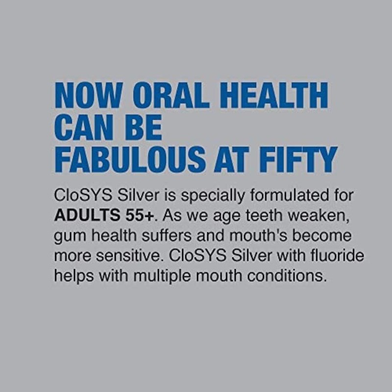 CloSYS Silver Fluoride Toothpaste for Adults 55+, 3.4 Ounce (Pack