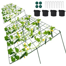 Toriexon Cucumber Trellis for Raised Bed, 48" L x 48" W Garden Trellis for Climbing Plants Outdoor with Support Structures, A Frame Trellis for Climbing Vegetables Peas, Vine, Bean- 2 Pack