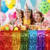 6 Pack Mexican Table Skirts - Wavy Tinsel Foil Fringe