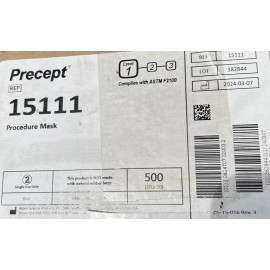 PRECEPT 15111 PROCEDURE Medical ASTM Level 1 Face Mask DAMAGE BOX Lot