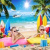 Summer Hawaiian Beach Backdrop 10x8ft Sea Ocean Seaside Surfboard Palm