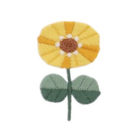 10.H10810 Pure Wool Seal & Iron Patch, Retro Flower, Embroidered Patch, Applique Made in Japan, Flower