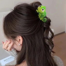 Dinosaur Hair Clips Animal Hair Claw Clips Green Lizard Hair Barrette Cute Cartoon Hair Accessories Non-slip Jaw Clips Fun Small Acrylic Hair Clamp Clip Strong Hold Dinosaur Hairpins for Women Girls