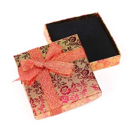 RKC x 2PCS Beautiful Sparkling Golden Red Ribbon JEWELLERY GIFT BOXES For Necklace Bracelet Earrings Rings Baby Showers Wedding Favours Birthdays Charms Wholesale Sets