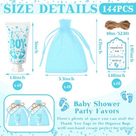 Dansib 48 Sets Baby Shower Hand Cream Party Favors for Guests Gift Bulk Travel Size Hand Lotion Set for Baby Shower Wedding Christmas(Footprint)