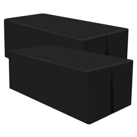 homing 2 Packs Rectangle Fitted Tablecloth, Washable Fabric Table Cloth for 8 Foot Tables, Water Resistant Table Cover for Party, Trade Show, Outdoor and Indoor (Black, 30" x 96")