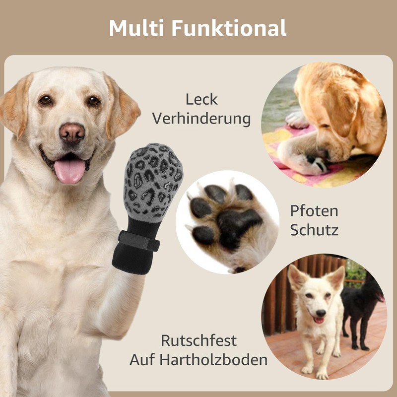 PICK FOR LIFE Dog Socks Non-Slip 2 Pairs Double-Sided with